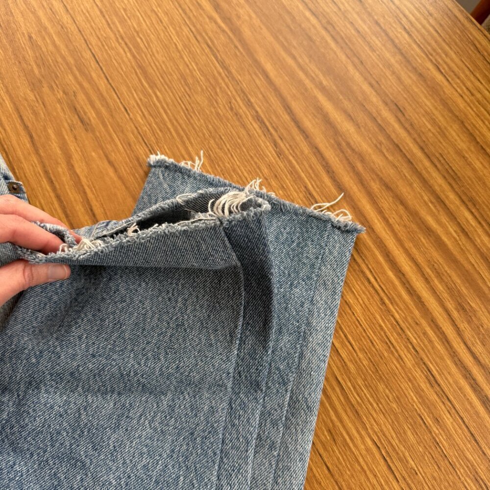 Vintage 80s Levi’s 517 Orange Tab Jeans | 32x33 Cropped | Distressed - Picture 4 of 11
